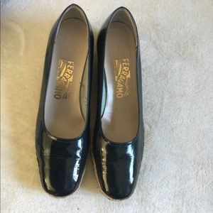 Salvatore Ferragamo black shoes-espadrilles
